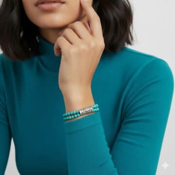 Pulsera Virgen del Pilar con Turquesa Natural – Protección y Serenidad - Imagen 2