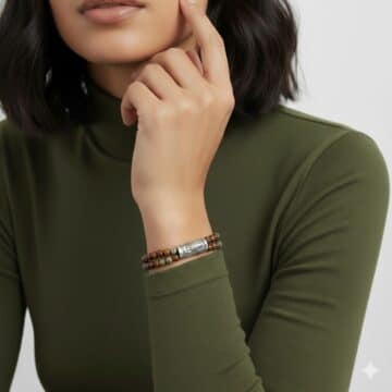 Pulsera Virgen del Pilar con Jaspe Natural – Fuerza Ancestral y Raíces Profundas - Imagen 2