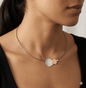 Colgante de plata eclipse blanco amarillo - Imagen 3