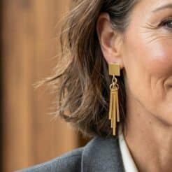 Pendientes plata chapada en oro Galaxy