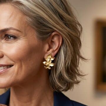 Pendientes plata chapada oro Flor de Sol - Imagen 3