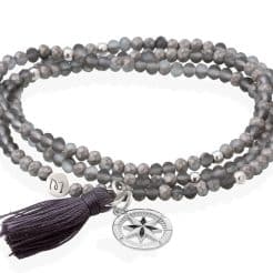 pulsera de plata para hombre color gris