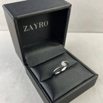 Solitario de Compromiso en Oro Blanco Orión - Imagen 2