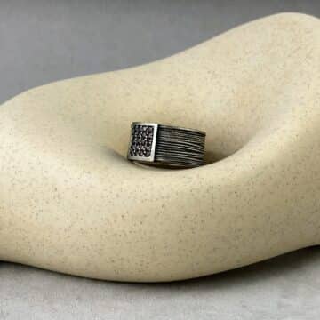 Anillo de plata Cuajado Marrón - Imagen 2