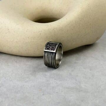 Anillo de plata Cuajado Marrón - Imagen 3