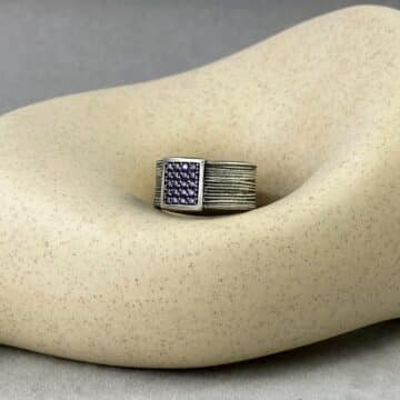 Anillo de plata Cuajado Morado - Imagen 3