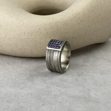 Anillo de plata Cuajado Morado - Imagen 2