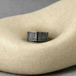 Anillo de plata textura tierra black
