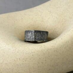 Anillo de plata textura tierra brown