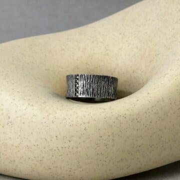 Anillo de plata textura tierra brown - Imagen 2