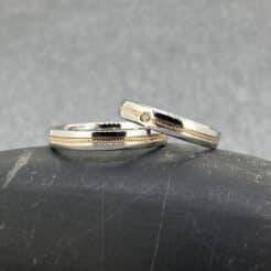 Anillos de boda en plata con oro 14k sintetizado · Milgram