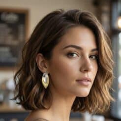 Pendientes de plata bicolor hojas.