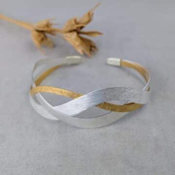Pulsera de plata chapada en oro Matt - Imagen 3