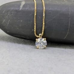 Colgante Solitario Diamante Lab-Grown 1ct en Oro Amarillo de 18K