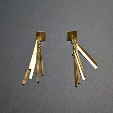 Pendientes plata chapada en oro Galaxy - Imagen 2