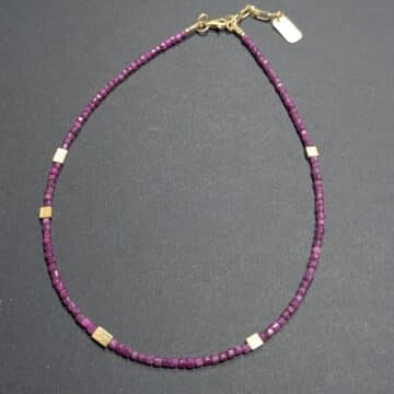 Collar de Rubíes con plata chapada - Imagen 2