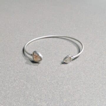 Pulsera de Plata brazalete con Cuarzos - Imagen 2