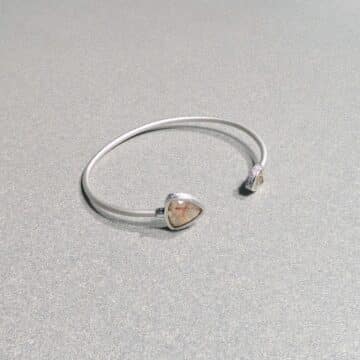 Pulsera de Plata brazalete con Cuarzos - Imagen 3