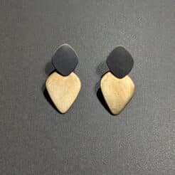 Pendientes de plata óvalo negro