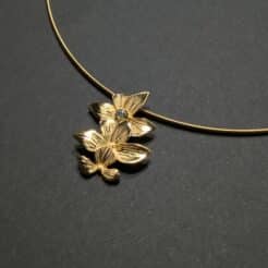Collar plata chapada en oro Flor de Sol