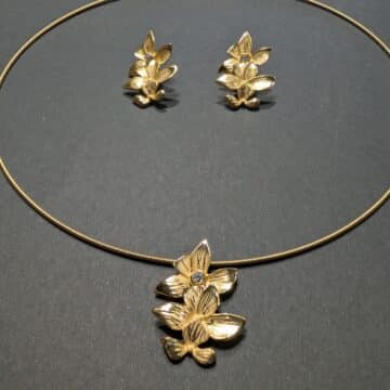 Collar plata chapada en oro Flor de Sol - Imagen 2