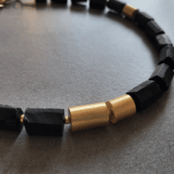 Collar de plata y minerales Mercurio